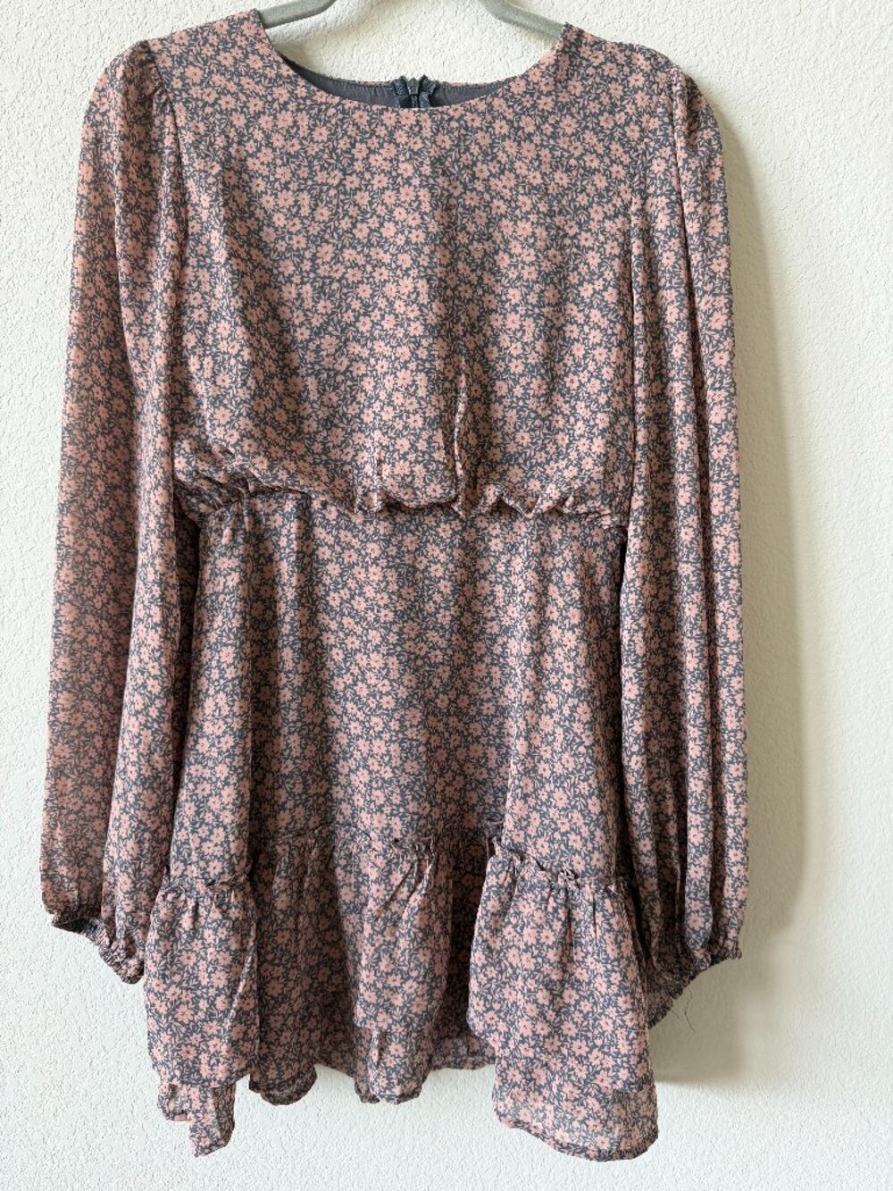 MITTOSHOP Floral Ruffle Mini Dress – Size S | Romantic Boho